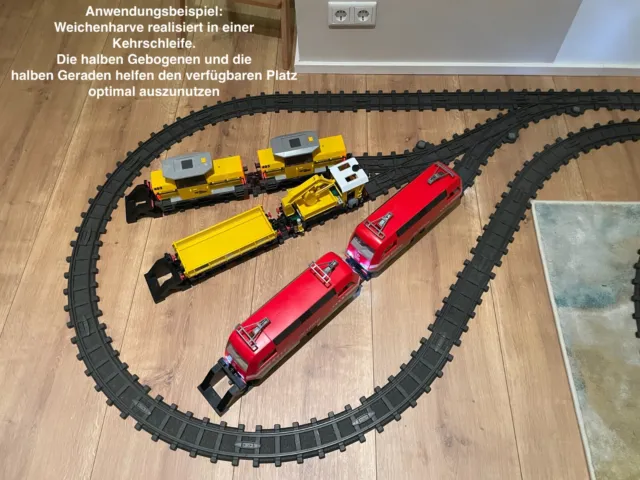 Halbe gebogene Schiene (15°) für Playmobil RC-Train Eisenbahn 3