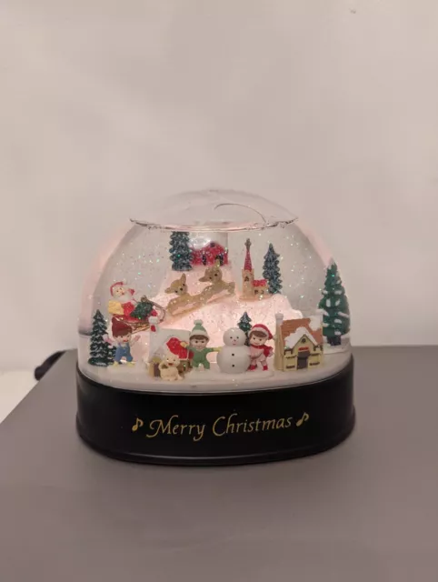 Woolworths Vintage Bellissimo Globo da Neve Villaggio Scena Musical In scatola.