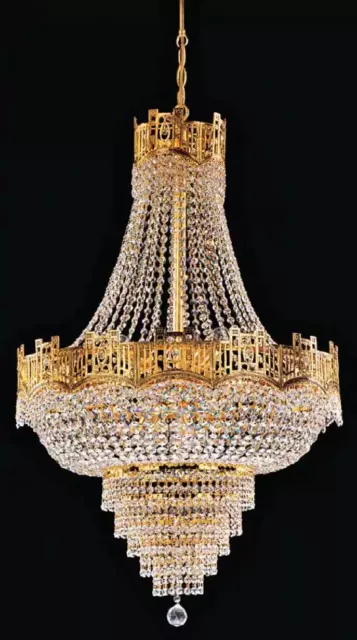 Kronleuchter Deckenleuchter Luxus Deckenlampe Lüster Kristall Gold Lampe