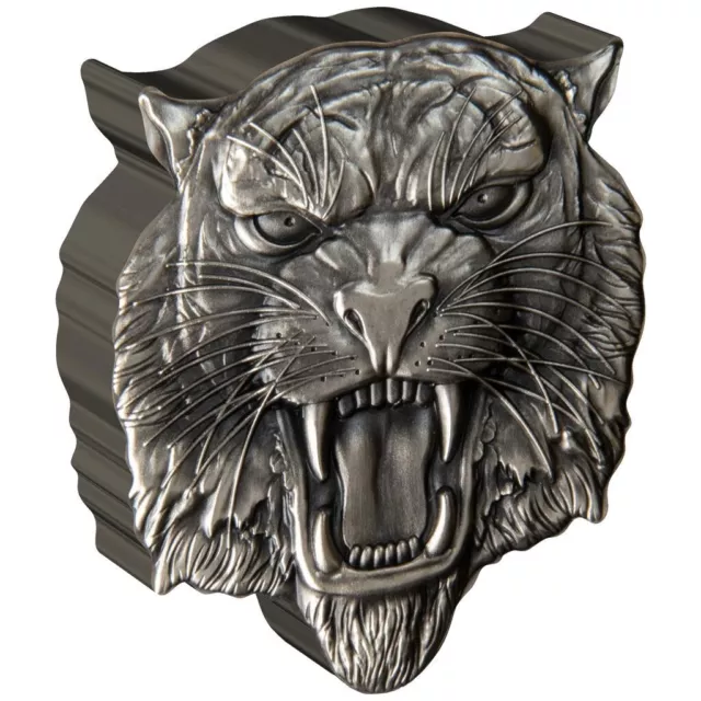 Silbermünze Tiger Wilde Natur (2.) 2022 - Niue - 2 Oz Antik Finish