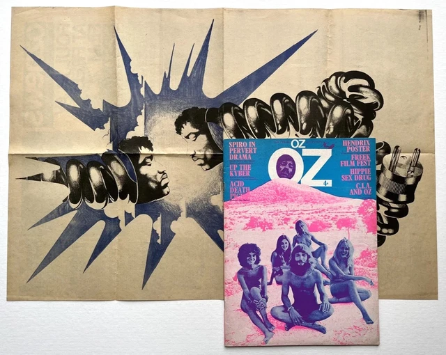 oz magazine 1970 No30 オズマガジン　ジミヘン ポスター付 OZ # 30 magazine with Jimi Hendrix poster UK issue October 1970