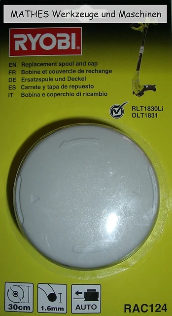 Trimmerspule Für Ryobi RAC125 & RLT1830H13 | 3x1,6 Mm Schnur, 6 Stück | Einfacher Wechsel Ohne Werkzeug