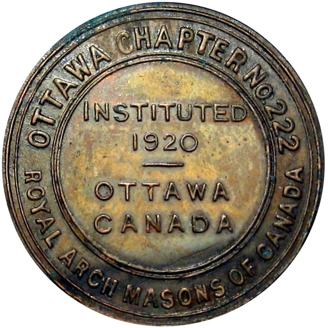 Ottawa Ontario Canada Masonic Chapter Penny Token Ottawa Chapter No. 222