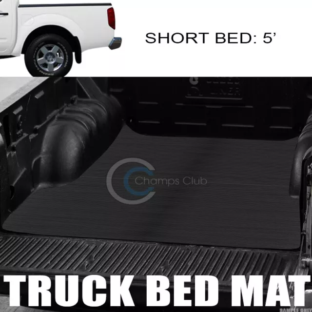 For 05-21 Frontier 5 Ft Short Cab Horizontal Style Rubber Truck Bed Mat Liner V2