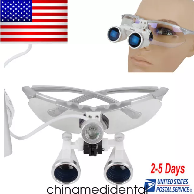 USA Dental Surgical Medical Binocular Loupes 3.5×420mm Optical Glass Useful CE