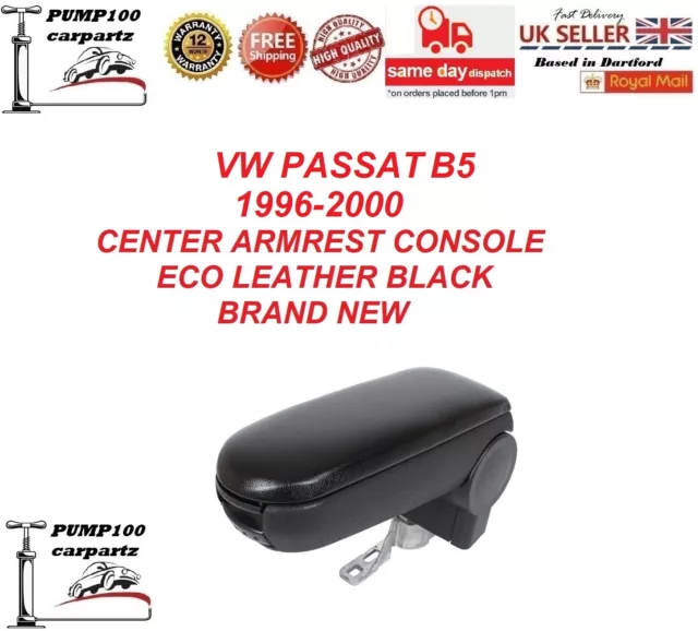 For Vw Passat  1996-2000 Center  Armrest Console Eco Leather Black Assembly Set