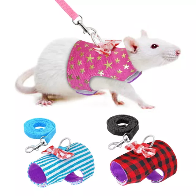 Small Animal Harness and Lead Set Cute Guinea Pig Ferret Hamster Rabbit Squirrel