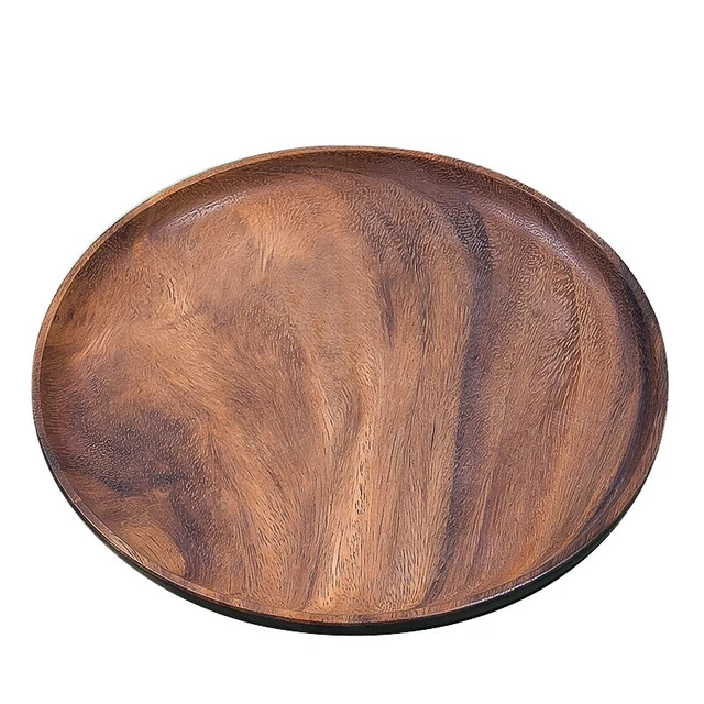 Tavola rotonda massiccia piastra intera acacia piattino tè C9K3