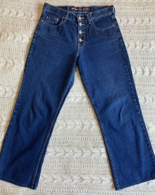 Retro 90s Just Jeans size 10 high rise straight Leg button fly Blue Denim Jeans
