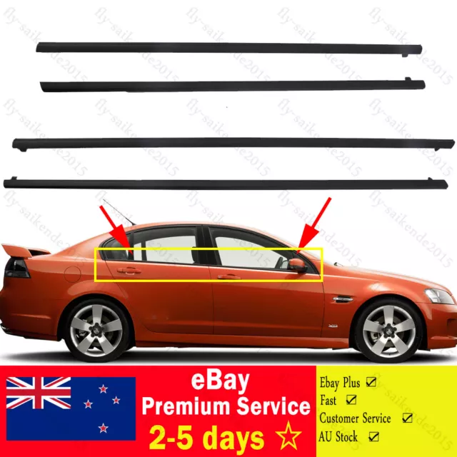 4x Door Window Belt Mould Weatherstrips for HOLDEN COMMODORE VE VF Sedan HSV