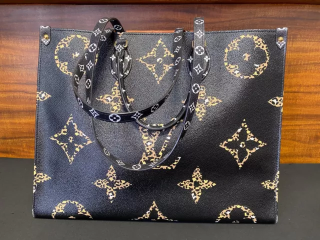 Louis Vuitton ONTHEGO GM Crafty Tote Bag Monogram M45359 Caramel Purse Auth  New