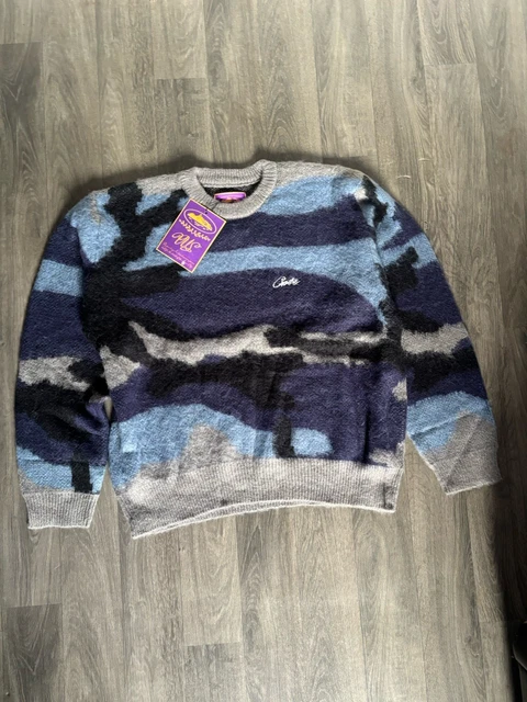 CORTEIZ MOHAIR KNIT Sweatshirt Ocean Camo £70.00 - PicClick UK