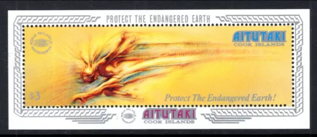 Aitutaki #SGMS613 MNH 1990 Human Comet Striking Earth [445 YTBF75 MiBl75]