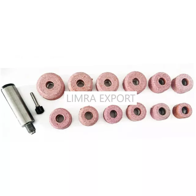 Sioux Valve Seat Pink Grinding Wheels Set 12 Pcs Stone +Holder Star Drive 11/16"