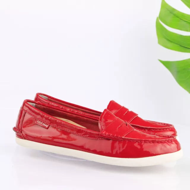 Cole Haan Pinch Penny Loafer Women's Size 11 Red Patent Slip On Casual Flat Shoe