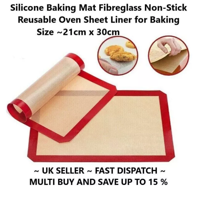 Silicone Fibreglass Non Stick Baking Mat Sheet Tray Oven Liner Rolling Cake Mat