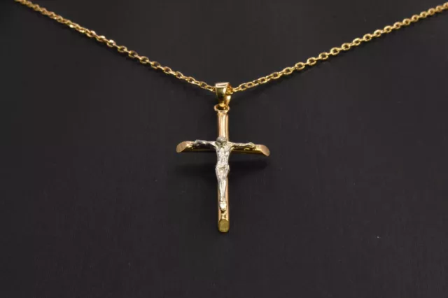 NEW 18K SOLID Gold Crucifix Cross Pendant $89.00 - PicClick
