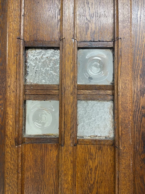 Solid Oak Front Door Arts Crafts Old Period Antique Glass Reclaimed Wood Iron 12
