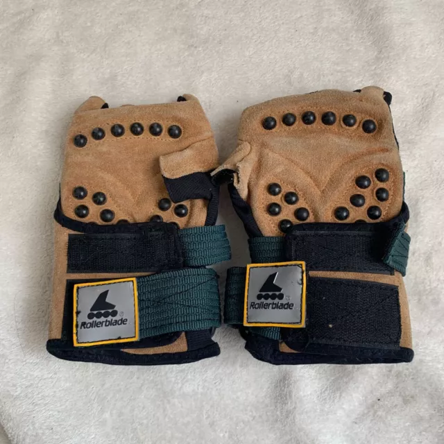 Rollerblade Advanced Wrist Guard Gloves Padded Studded Leather Size Medium