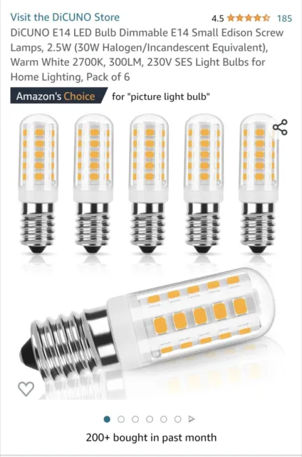 E14 LED Glühbirne dimmbar E14 kleine Edison Schraublampen, 2,5 W