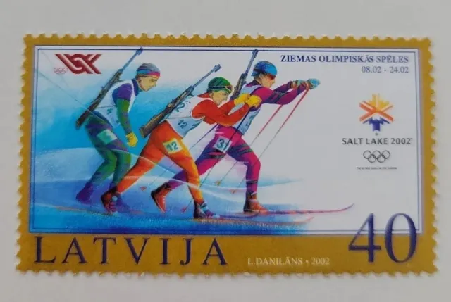 Latvia - 2002 Winter Olympics Stamp MNH VF, SC#546 (CV $2)