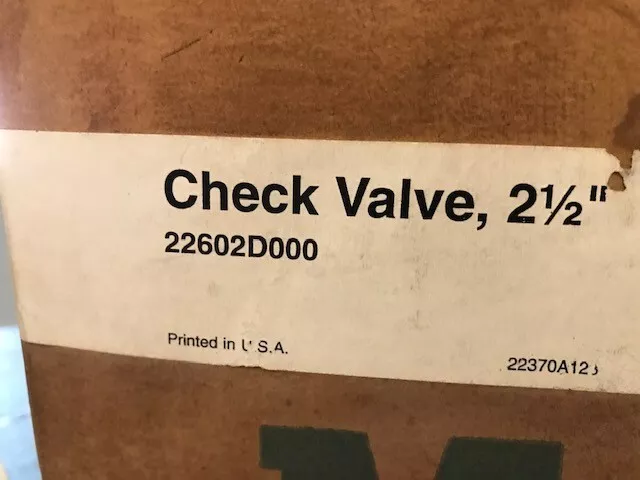 Myers 22602D 2.5" grinder pump check valve for WG series sewage grinder