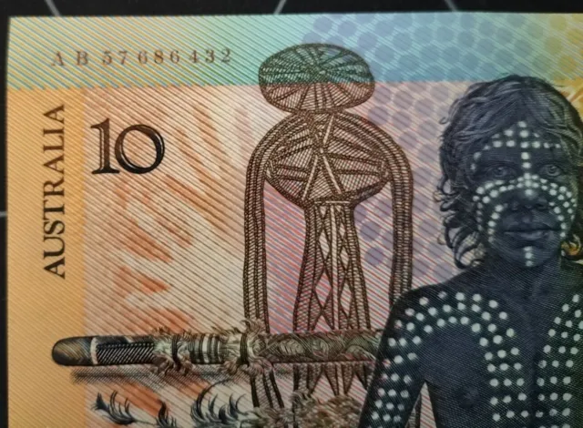 1988 Australia $10 Dollars Bicentenary Polymer Banknote Last Prefix From Reissue 2