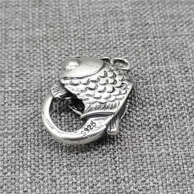 925 Sterling Silver Fish Lobster Clasp Connector for Bracelet Necklace 3