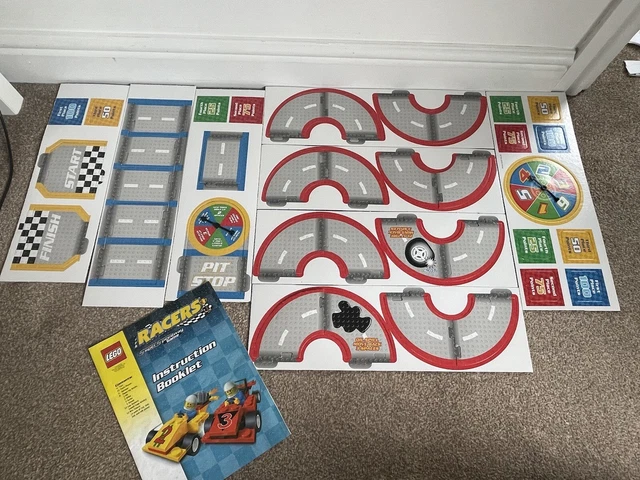 Track Pieces, Win Tokens, Spinner & Instructions for Lego Racers Speedway Game