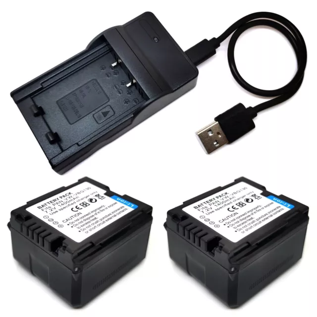 Battery Pack / USB Charger For VW-VBG130 Panasonic HDC-SD200 HDC-SD600 HDC-SD700