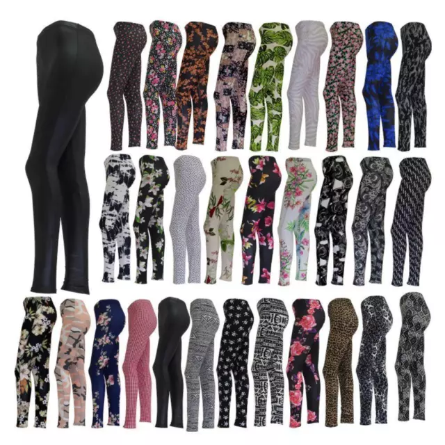 New Womens Casual Wear Blue Floral Print Skin Fit Leggings For Ladies