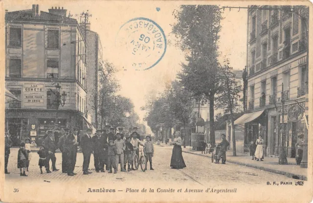 Cpa 92 Asnieres / Place De La Comete Et Avenue D'argenteuil