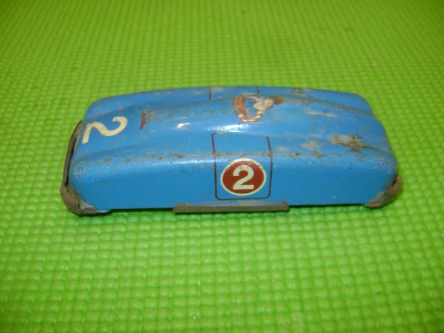 Ancienne Voiture-jouet En Tôle CR 64 - Tank De Course Vintage - Bleu - Made In France