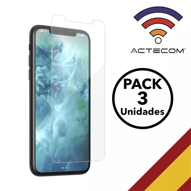 Actecom® Pack 3X Cristal Templado 9H Para Iphone Xr 6,1" Protector Pantalla