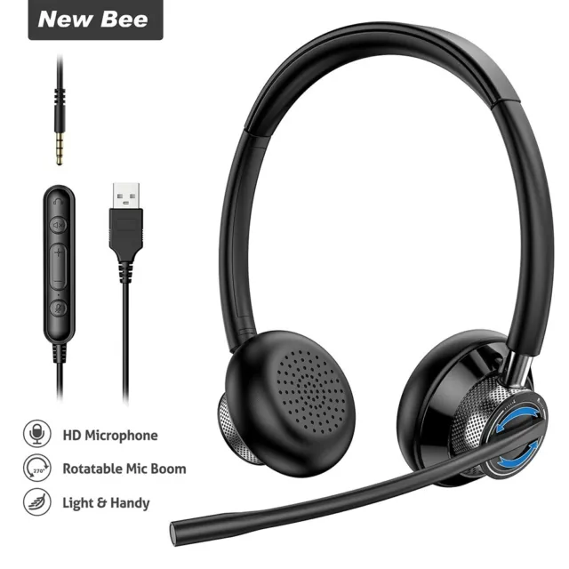 ✅ Headset mit Mikrofon USB PC Headset mit Geräuschunterdrückung 🔥 aus DE