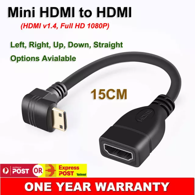 Mini HDMI Male to HDMI Female Converter Adapter Cable Cord 1080P HDTV Connector