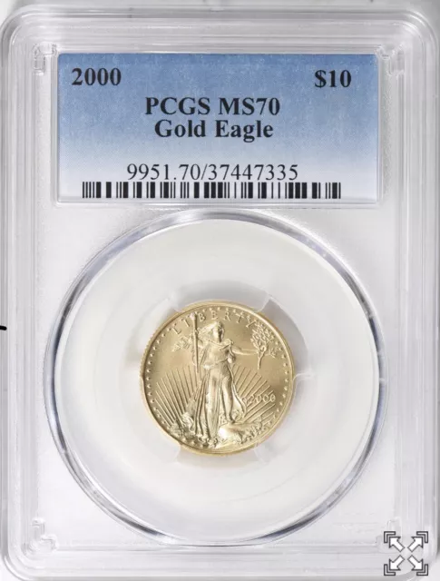 2000 $10 Gold Eagle Pcgs Ms70 Lowest Pop In $10 * Only 24 Coins