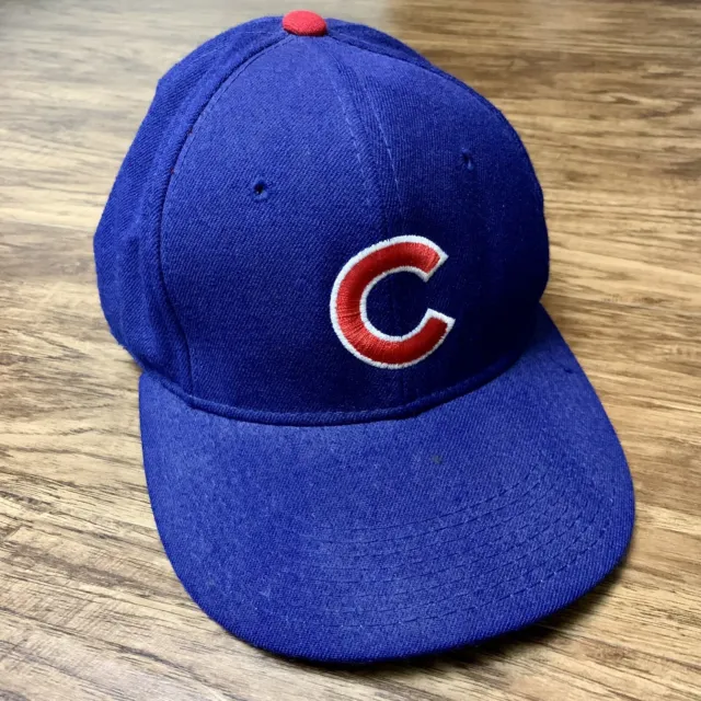 Vintage Chicago Cubs Hat New Era Cap 7 3/8 Pro Model Wool USA Made Fitted Flaws