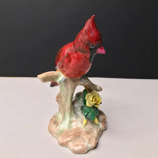 Cardinal rouge, PASSEREAU EN PORCELAINE, RADNOR, England OISEAU ceramique