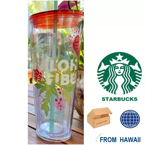 Starbucks Hawaii Aloha Vibes 24oz Venti Clear Plastic Cold Drink