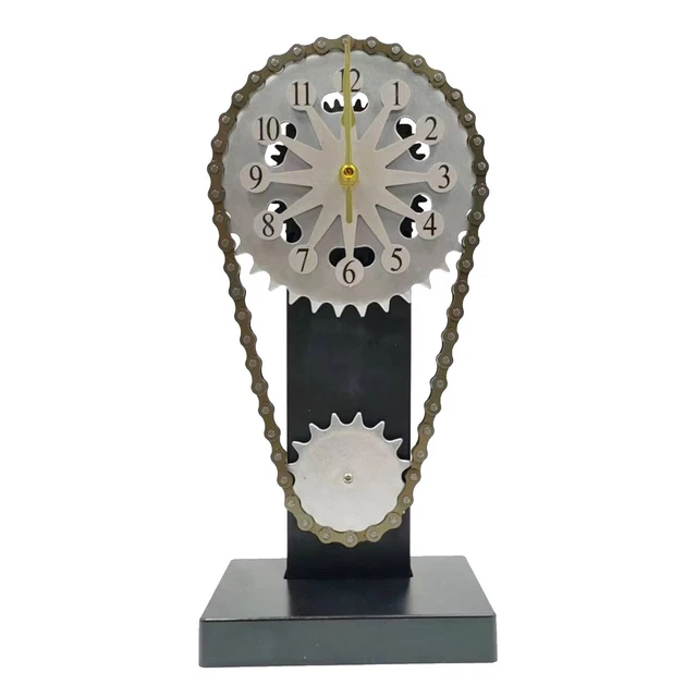 Metal Table Clock Edition Rotating Gear Clock Timing Shelf Clock Home Decor AU