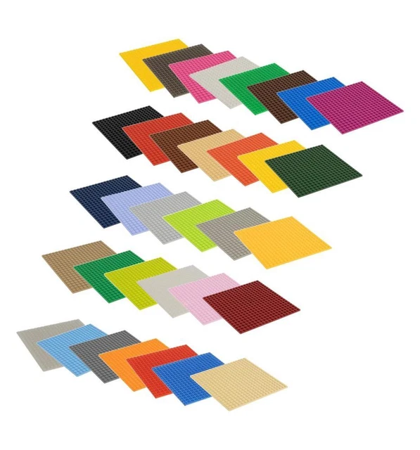 4x 3D Grundplatte Modular – 8x10 Noppen, Beidseitig Bebaubar, Kompatibel Mit Klemmbausteinen, Ideal Für Landschaftsbau (Grasgrün)
