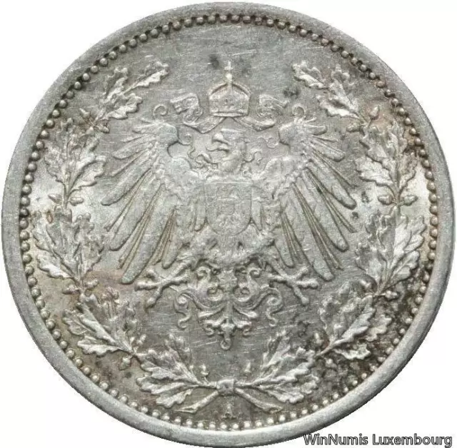 F7168 Germany Empire 1/2 Mark Wilhelm II 1915 A Berlin Silver UNC -> Make offer