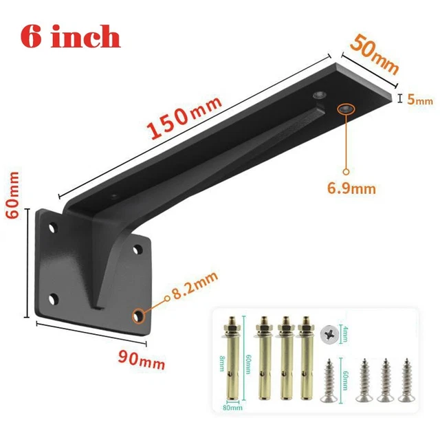 Load Bearing Bracket Shelf Bracket 10 12 Inch 6 Black Cold Rolled Steel