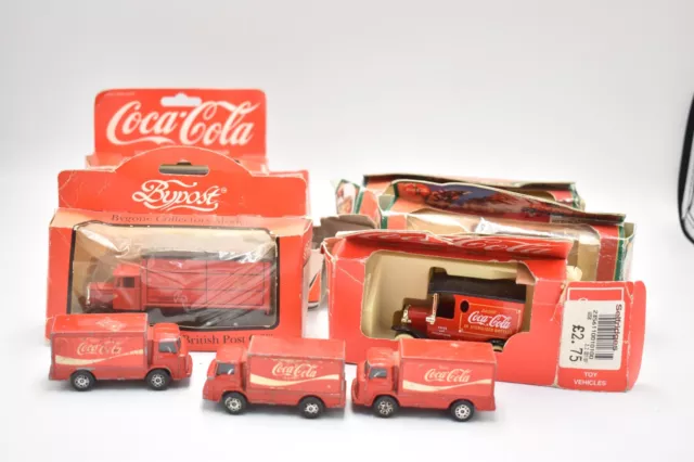 Vintage Coca Cola Model Cars and Vans Diecast Models x10