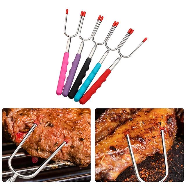 TELESCOPING BBQ FORK Roasting Sticks Marshmallow Roasting Sticks