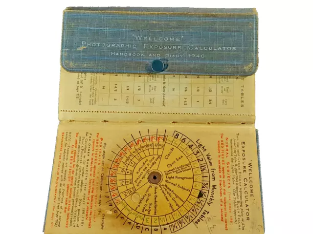 Vintage Kodak Photographic Exposure Calculator, Diary