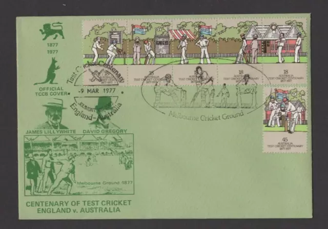 Australia 1977 Test Cricket Centenary Official TCCB Cover FDC - Melbourne SHS
