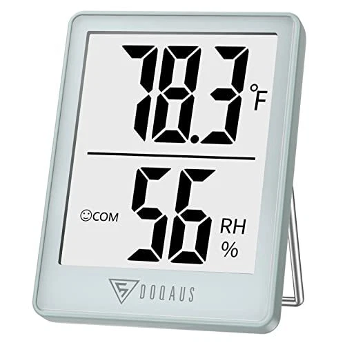 Digital Hygrometer Indoor Thermometer Humidity Gauge Room Soft Blue