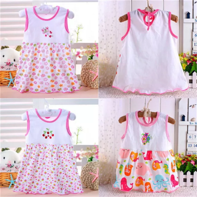 Infant Baby Girl Dress Cotton Regular Sleeveless Dresses Casual Clothing 0-2.SA